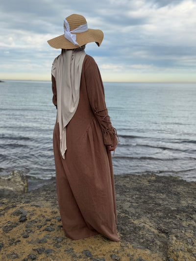 Lumière | Baumwoll Abaya in Velvet Brown
