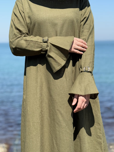 Pureté | Katoenen abaya in olijfgroen