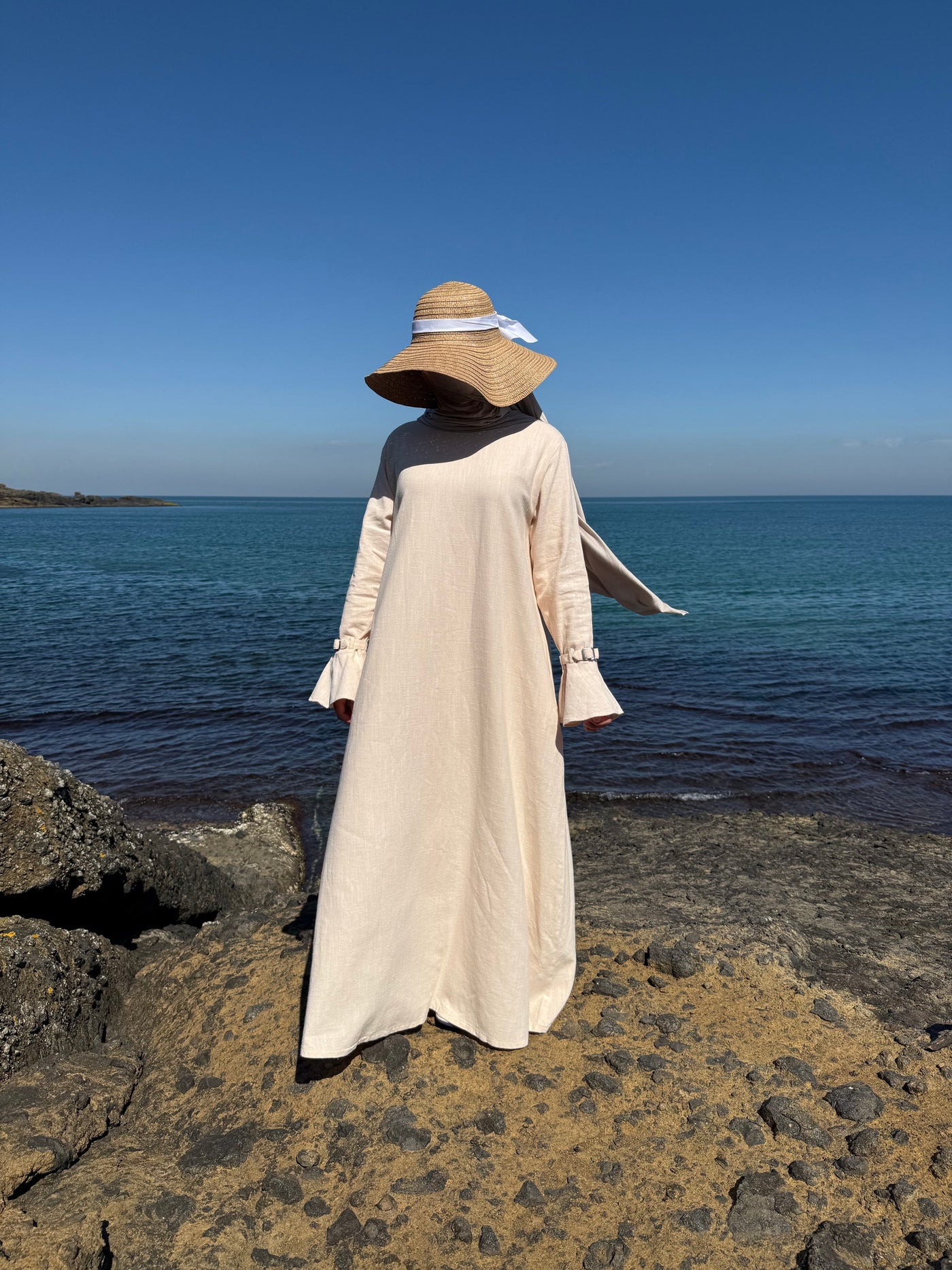 Pureté | Baumwoll Abaya in Vanille Rosé