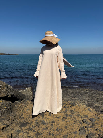 Pureté | Baumwoll Abaya in Vanille Rosé