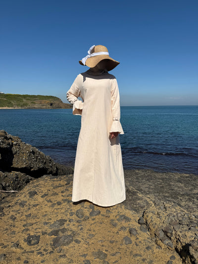 Pureté | Baumwoll Abaya in Vanille Rosé