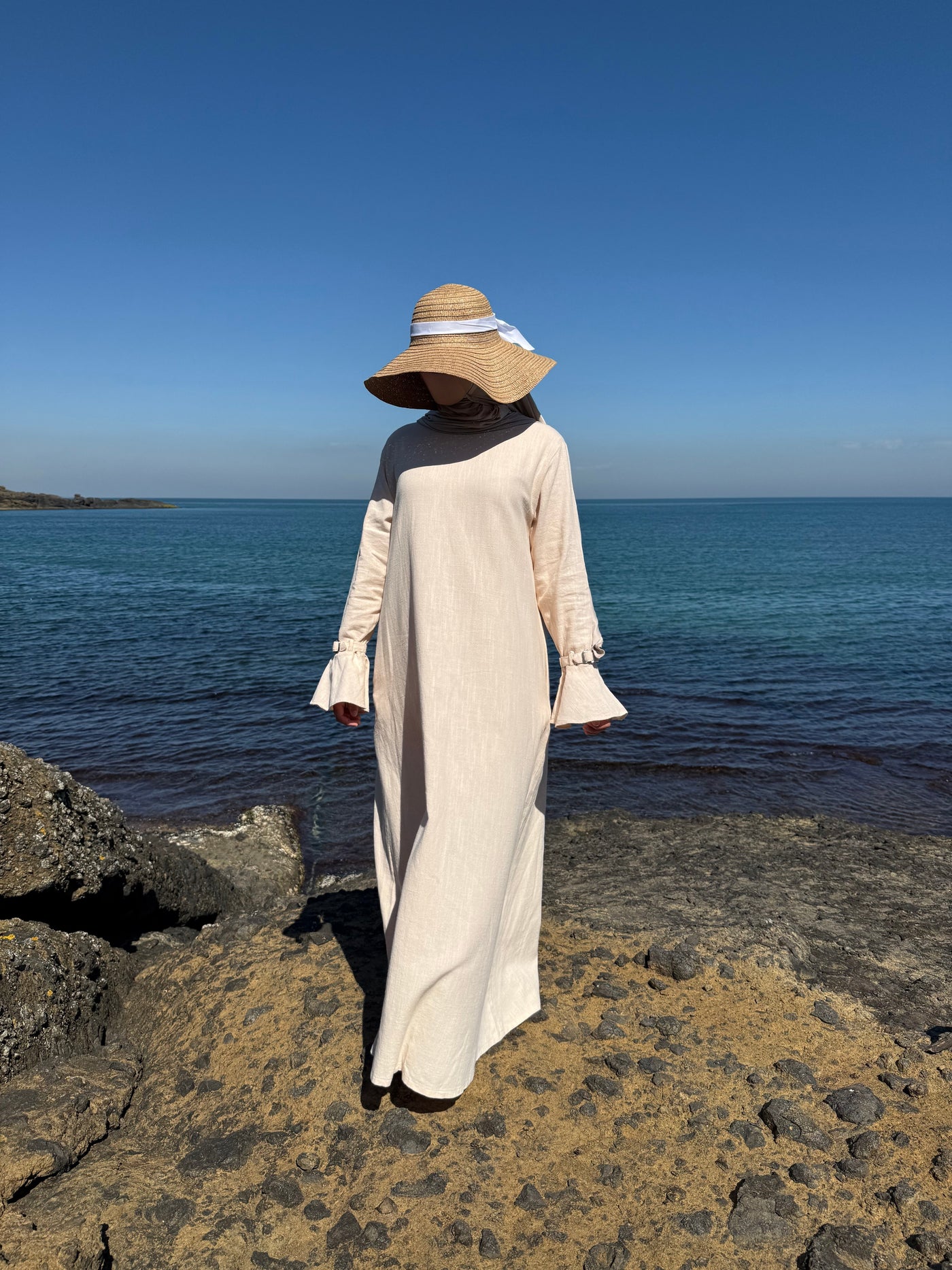 Pureté | Baumwoll Abaya in Vanille Rosé