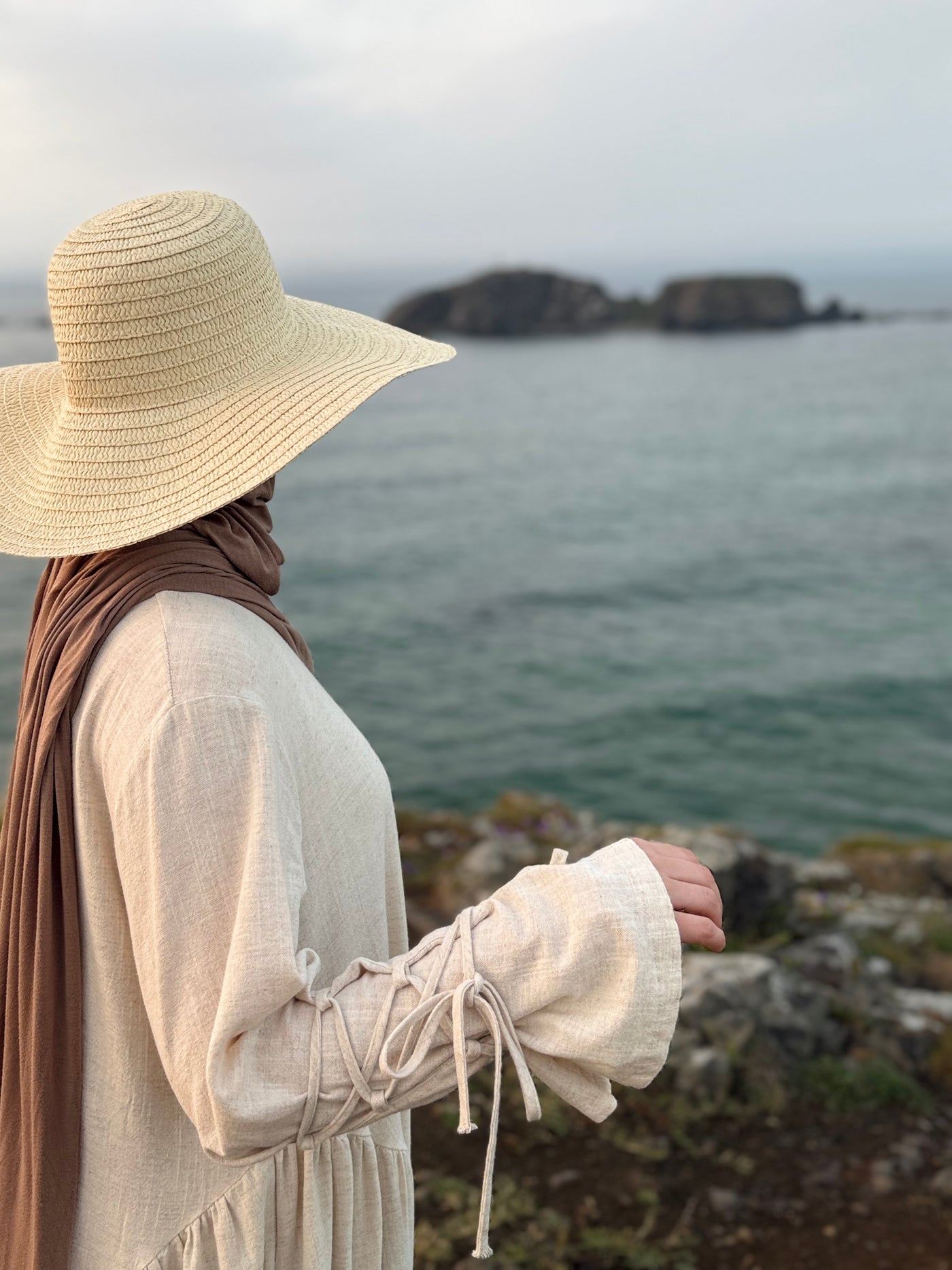 Lumière | Cotton Abaya in Linen Beige