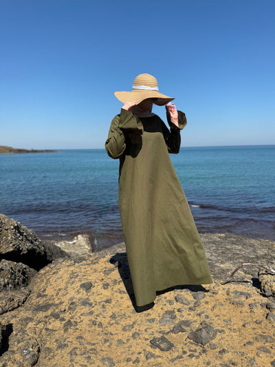 Pureté | Katoenen abaya in olijfgroen
