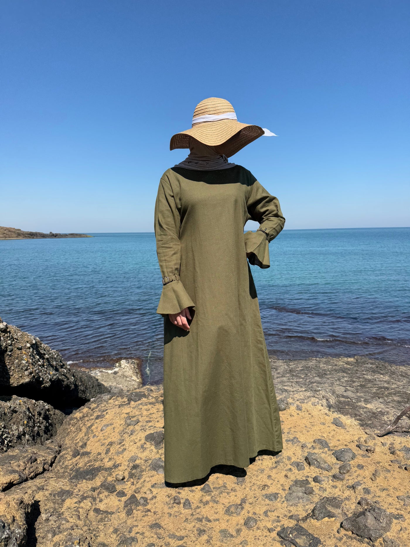 Pureté | Katoenen abaya in olijfgroen