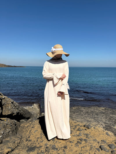 Pureté | Baumwoll Abaya in Vanille Rosé