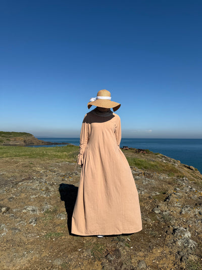Lumière | Baumwoll Abaya in Amber Beige