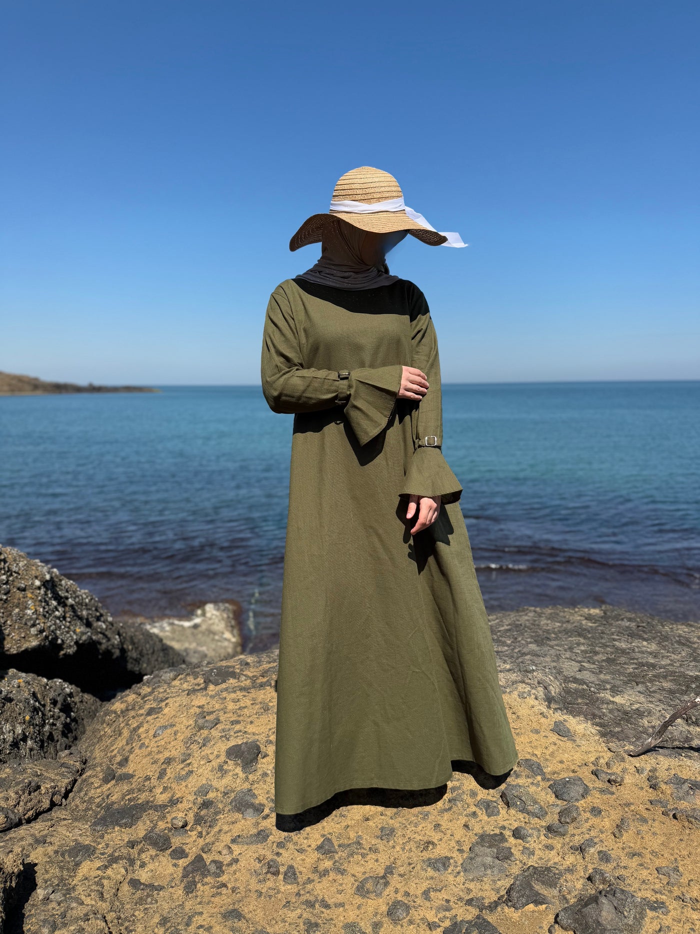Pureté | Katoenen abaya in olijfgroen