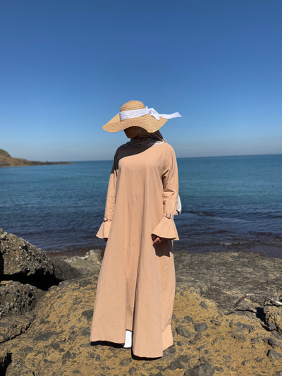 Pureté | Baumwoll Abaya in Amber Beige