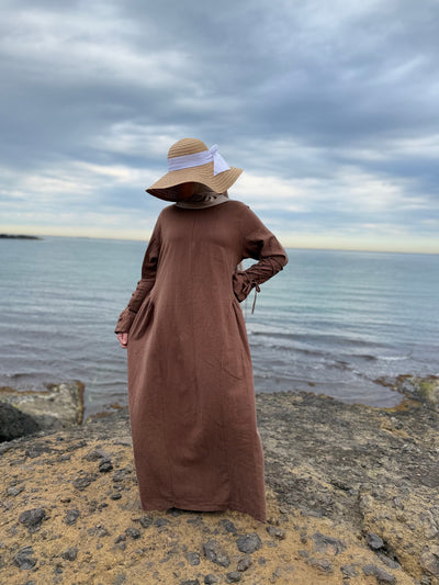 Lumière | Baumwoll Abaya in Velvet Brown